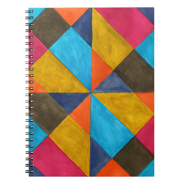 Caderno Espiral Design de criação de abstrato de aquarela. (Frente)