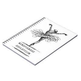 Caderno Espiral Design de dança da banda minimalista Art Ballerina