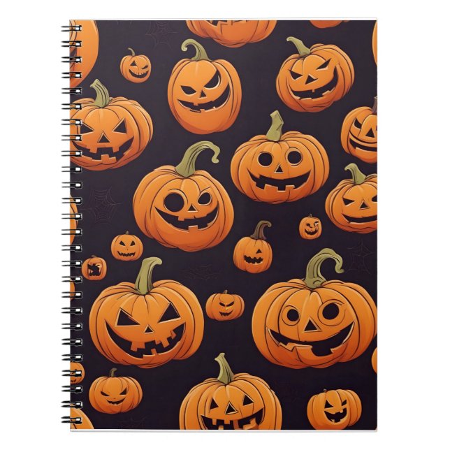 Caderno Espiral design de decoração de halloween (Frente)
