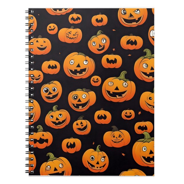 Caderno Espiral design de decoração de halloween (Frente)
