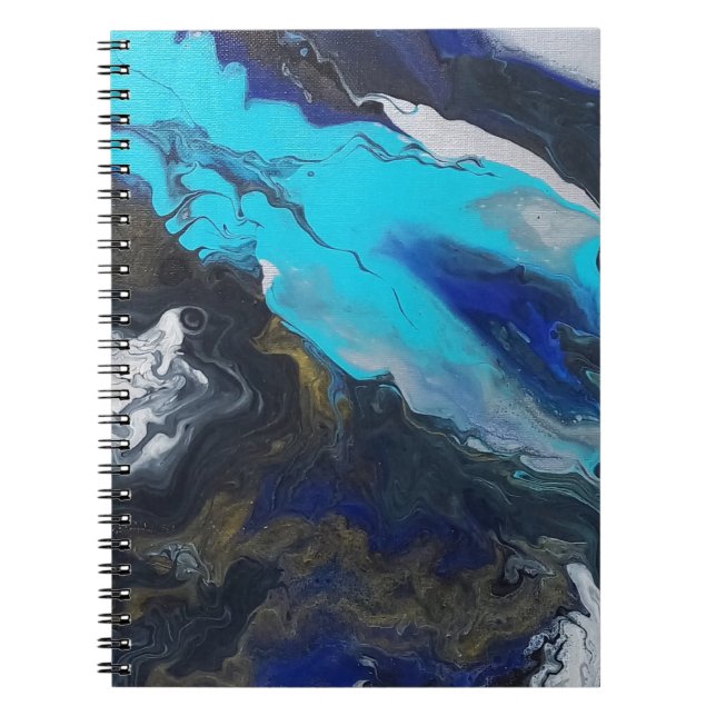 Caderno Espiral design de derramamento acrílico "Em uma nova dimen (Frente)