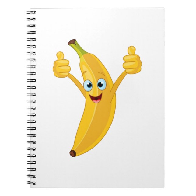 Caderno Espiral Design de desenho animado de Banana (Frente)