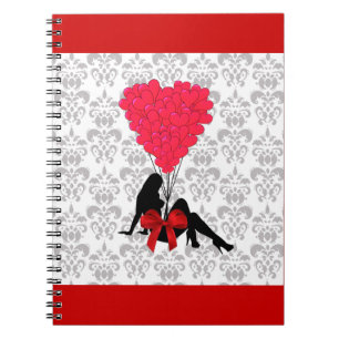 Caderno Espiral Design de Dias de os namorados românticos