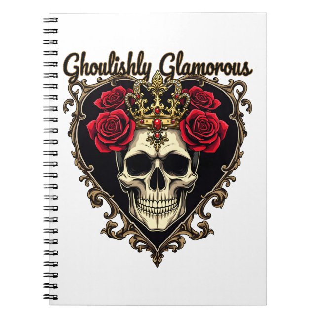 Caderno Espiral Design de Elegância Halloween Ghouly Glamorous (Frente)