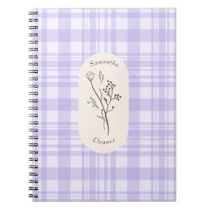 Caderno Espiral Design de faixa roxa personalizada