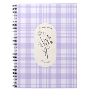 Caderno Espiral Design de faixa roxa personalizada