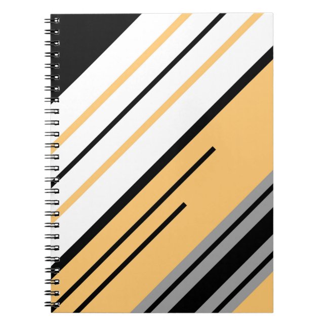 Caderno Espiral Design de faixas diagonais (Frente)