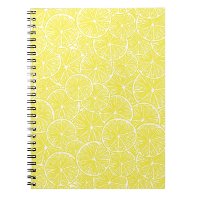 Caderno Espiral Design de fatias de limão (Frente)