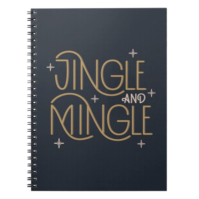 Caderno Espiral Design de Festivo Jingle e Mingle Holiday (Frente)