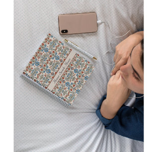 Caderno Espiral Design de flor de Arte Foliar Escandinávia persona