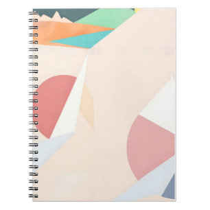 Caderno Espiral Design de Forma Geométrica abstrato Pastel