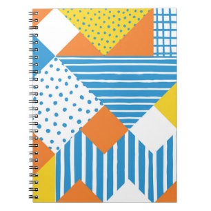 Caderno Espiral Design de Fundo Abstrato de Vintage Geométrico
