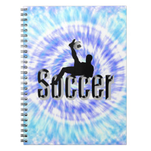 Caderno Espiral Design de futebol azul colchinho, notebook