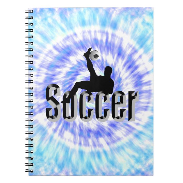 Caderno Espiral Design de futebol azul colchinho, notebook (Frente)