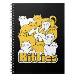 Caderno Espiral Design de Gatinho Chubby - Adorável Arte Gato