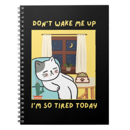 Caderno Espiral design de gato engraçado para crianças - design mo