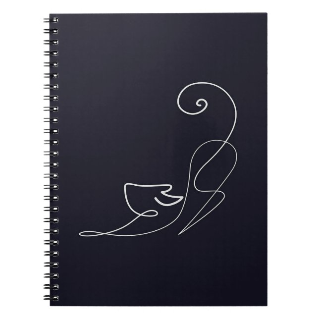 Caderno Espiral Design de Gato Negro | Gato cúmulo (Frente)