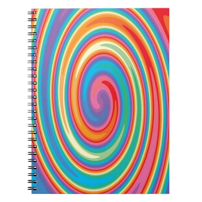 Caderno Espiral Design de giro-rosca colorido (Frente)