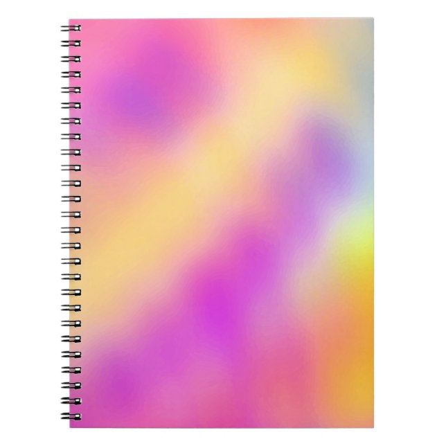 Caderno Espiral Design de Gradiente Colorido Iridescente de Pastel (Frente)