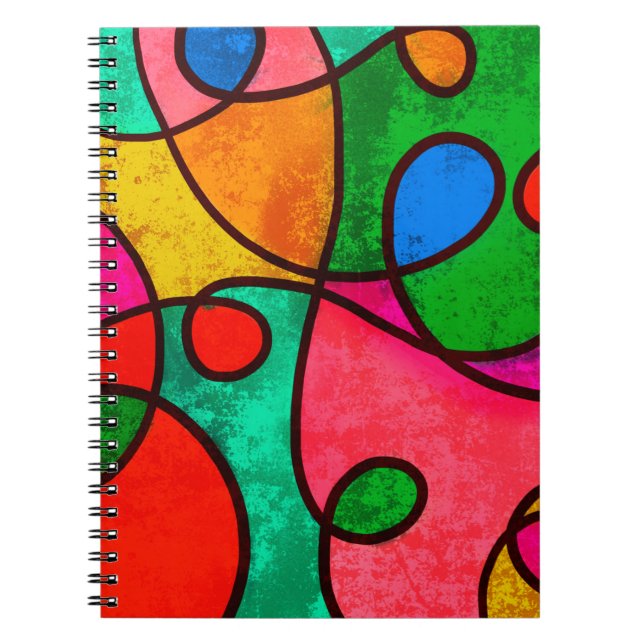 Caderno Espiral design de gráfico de fundo abstrato (Frente)