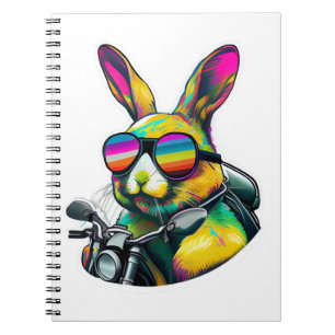 Caderno Espiral Design de Gráfico Engraçado de Páscoa Colorida Eng