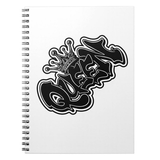 Caderno Espiral Design de Grafite da Rainha (Frente)