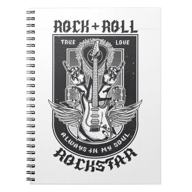 Caderno Espiral Design de Guitar Rock (Frente)