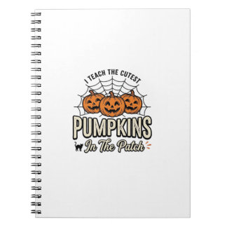 Caderno Espiral Design de Halloween de Professor Abobrinha Fofo_1