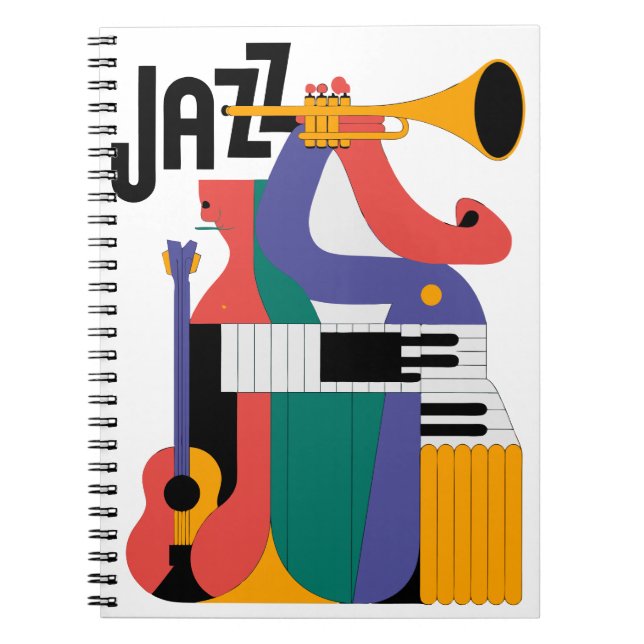 Caderno Espiral design de instrumentos musicais (Frente)