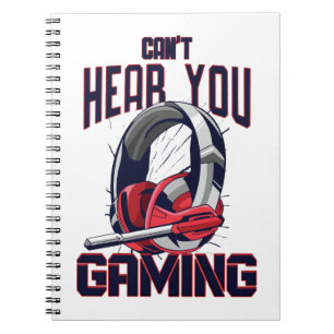 Caderno Espiral Design de jogos com fone de ouvido