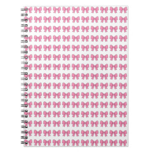 Caderno Espiral Design de Laço Rosa Fofo – Laço Kawaii Feminino