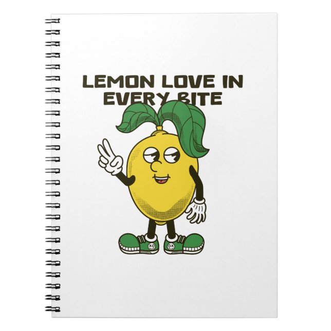 Caderno Espiral design de limão com lema (Frente)
