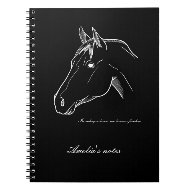 Caderno Espiral Design de linha mínima equina (Frente)