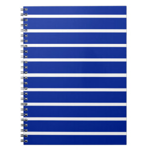 Caderno Espiral Design de Listras Azuis e Brancas