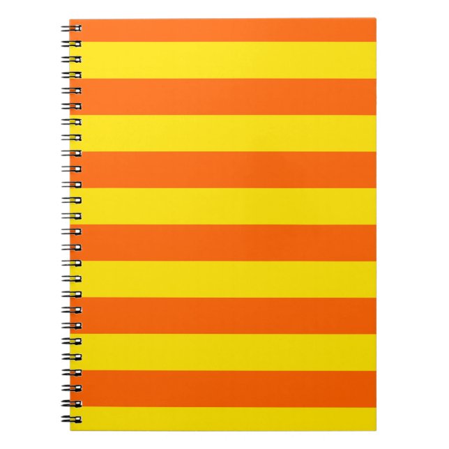 Caderno Espiral Design de Listras Laranja Amarelo (Frente)