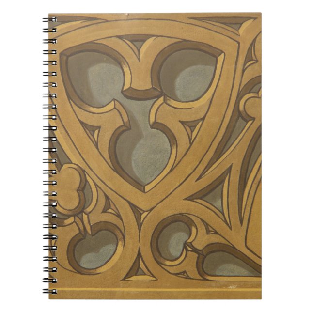 Caderno Espiral Design de madeira ornamentais (Frente)