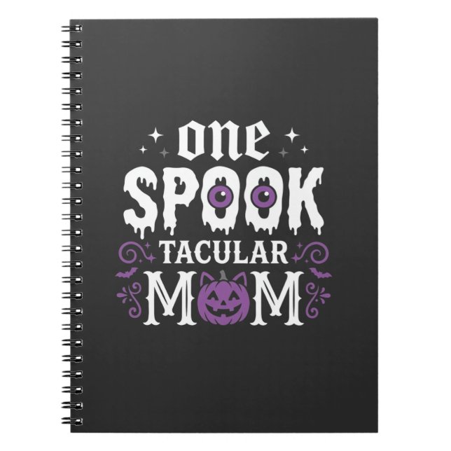 Caderno Espiral Design de Mãe Espetacular de Halloween_1 (Frente)