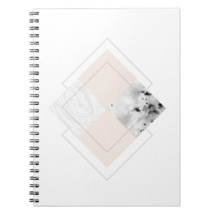 Caderno Espiral Design de mármore geométrico