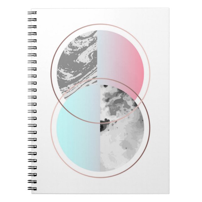 Caderno Espiral Design de mármore geométrico de Scandi (Frente)