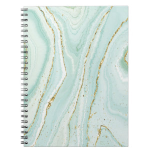 Caderno Espiral design de mármore líquido pintado com mão elegante