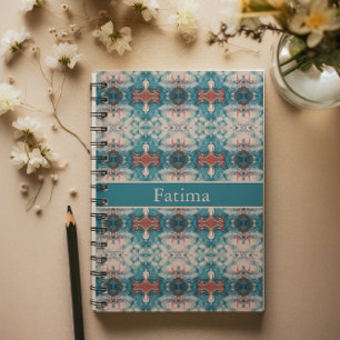 Caderno Espiral Design de mármore psicodélico personalizável