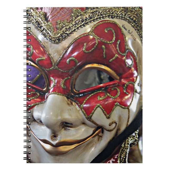 Caderno Espiral Design de máscara de carnaval (Frente)