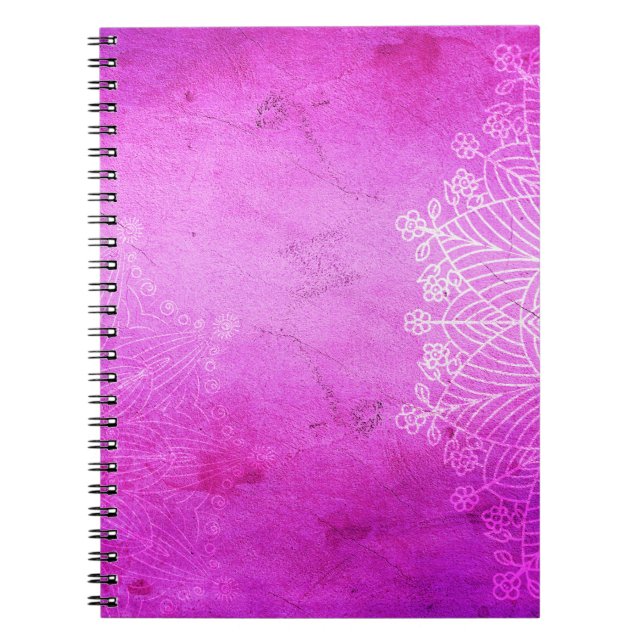 Caderno Espiral Design de meditação rosa Mandala zen (Frente)
