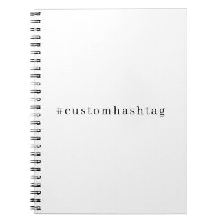 Caderno Espiral Design de Mídia Social com Hashtag Moderna