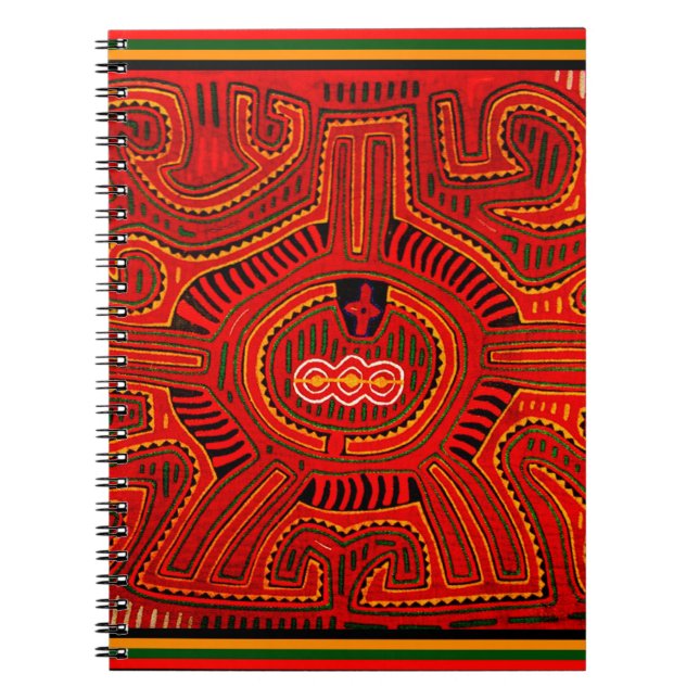 Caderno Espiral Design de Mola pelos índios San Blas (Frente)