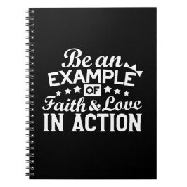 Caderno Espiral Design de Motivação Cristã - Fé, Amor e Ato