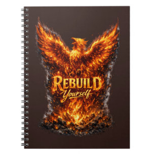 Caderno Espiral Design de Motivação Fenix Escura