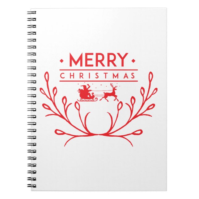 Caderno Espiral Design de Natal com renas (Frente)