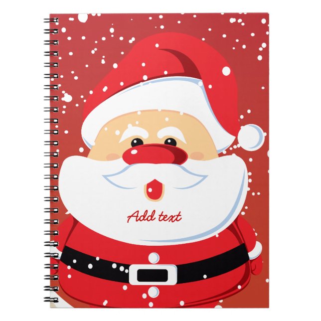 Caderno Espiral Design de Natal do Papai Noel (Frente)