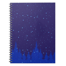 Caderno Espiral Design de Natal Monocromático Azul
